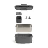 TERMO STEKLENICA, POSODA LIVOO ZA HRANO LUNCH BOX ELEKTRIČNA GRELNA SIVA