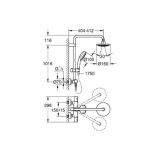 TERMOSTATSKA ARMATURA GROHE NEW TEMPESTA ZA KAD, STOJEČA