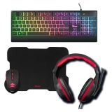 TIPKOVNICA + MIŠKA + SLUŠALKE + PODLOGA TRUST GAMING SET ZIVA 4V1