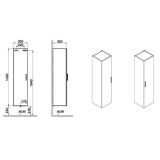 TOALETNA OMARICA VITRA 35X35X145CM VITRA MIA ANTRACIT