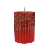 TOP SVEČA DECORIS RDEČA, RELIEFNA, FI 7 CM VIŠINA 10 CM