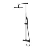 TUŠ SISTEM BLITZ COOL 527/K TERMOSTATSKA ČRNA S CEVJO, ROČNO IN NADGLAVNO PRHO