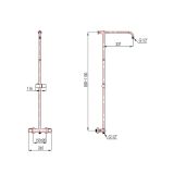 TUŠ SISTEM BLITZ COOL 527/K TERMOSTATSKA ČRNA S CEVJO, ROČNO IN NADGLAVNO PRHO