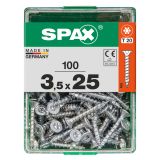 UNIVERZALNI VIJAK SPAX TX 3.5X25 WIROX A2F V ZAVITKU 100 KOS