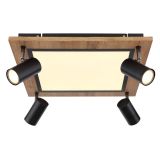 NADGRADNA STROP. SVETILKA ULLA 24W ČRNA / LES WW KVADRATNA V.