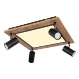 NADGRADNA STROP. SVETILKA ULLA 24W ČRNA / LES WW KVADRATNA V.