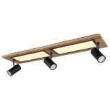 NADGRADNA STROP. SVETILKA ULLA 24W ČRNA / LES WW PRAVOKOTNA