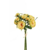 UMETNO CVETJE EVERGREENS ŠOPEK VRTNICE AUSTIN MIX Z ZELENJEM RUMEN CVET
