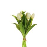 UMETNO CVETJE EVERGREENS TULIPAN V ŠOPKU FUKSIJA/BELA 32 CM