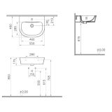 UMIVALNIK VITRA VISEČI MIA 55 CM