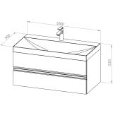 UMIVALNIŠKA ENOTA AQUAESTIL LYRA 100 DIMNO ZELENA BELI ROČAJI, UMIVALNIK