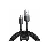 USB KABEL BASEUS KABEL USB-MICRO 1M, 2.4A BASEUS CAFULE ČRNA+SIVA