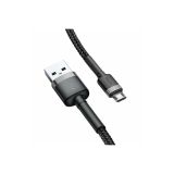 USB KABEL BASEUS KABEL USB-MICRO 1M, 2.4A BASEUS CAFULE ČRNA+SIVA
