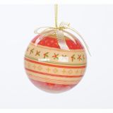 BUNKA IZ UMETNE MASE GLOSSTYLE V ŠKATLI 14 KOS 75 MM 7 POSUTIH RDEČE /ZLATE