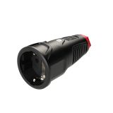 VTIČNICA/SPOJKA ZA KABEL PCE VARNOSTNA 250V IP20, GUMA TAURUS 2, ČRNA