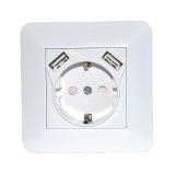 POSEBNA VTIČNICA LIVING VARNOSTNA + 2XUSB 2.4A BELA