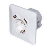 POSEBNA VTIČNICA LIVING VARNOSTNA + 2XUSB 2.4A BELA