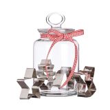 VEČNAMENSKA DOZA 1.5 L STEKLENA Z MODELČKI ZA PIŠKOTE