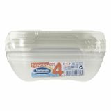 POSODA ZA SHRANJEVANJE TONTARELLI 4X0.5 L 15.8X15.8X7.5 CM NUVOLA KVADRATNA