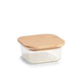 POSODA ZA SHRANJEVANJE ZELLER PRESENT 390 ML STEKLENA Z BAMBUS POKROVOM