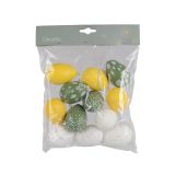 VELIKONOČNI PROGRAM DECORIS JAJČKA 12/1 4X6 CM ZELEN/RUMEN/BEL