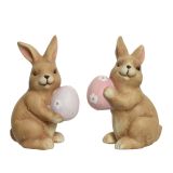 VELIKONOČNI PROGRAM DECORIS ZAJČEK IZ KERAMIKE Z JAJČKOM, SORT.