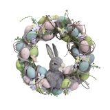 VELIKONOČNI PROGRAM GLOSSTYLE VENEC FI 34 CM Z JAJCI IN ZAJCEM