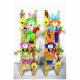 VELIKONOČNI PROGRAM GLOSSTYLE ZAJEC NA LESTVI 48X90 CM Z NAPISOM SORTIRANO