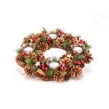 VENČEK GLOSSTYLE FI 34 CM RDEČ S KOZARČKI ZVEZDICE