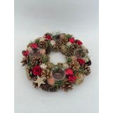 VENČEK GLOSSTYLE ADVENTNI VENČ. NAR. /ZVEZ S 4 KOZARČKI, FI 35 CM