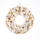 VENČEK GLOSSTYLE BEL Z ZLATIMI BUNKAMI 49X49 CM