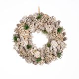 VENČEK GLOSSTYLE BELE IN ZELENE BARVE, L 34X34 CM