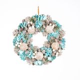 VENČEK GLOSSTYLE BELI IN MODRI STORŽI 34X34 CM