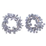 VENČEK LISTKI 48 CM SREBRNA