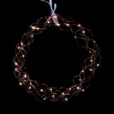 LUČKE MQ VENEC BAKRENI FI 30 CM 40 MINI LED TOPLO BELE