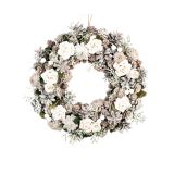 VRATNI VENEC Z BELIMI ROŽAMI 33 CM