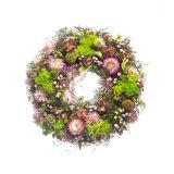 VENEC ZA VELIKO NOČ IZ NARAVNIH MATERIALOV V ROZA IN ZELENI BARVI