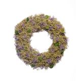 VENEC ZA VELIKO NOČ IZ NARAVNIH MATERIALOV V VIJOLIČNI IN ZELENI BARVI