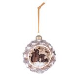 RJAVA STEKLENA BUNKA Z VEVERICO, PREMER 95 MM