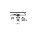 VGRADNA STROPNA SVETILKA PRISMA 1X5W LED, 75X75 MM KROM, KVADR., IP44