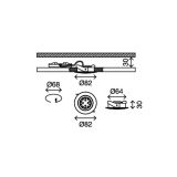 VGRADNA STROPNA SVETILKA PRISMA 1X5W LED,FI=82MM,GIBLJIVA ALUMINIJ, OKR., IP23