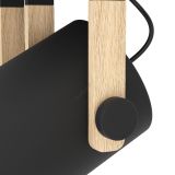 VISEČA SVETILKA-LESTENEC EGLO HORNWOOD 4XE27 LES / ČRNA