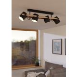 VISEČA SVETILKA-LESTENEC EGLO HORNWOOD 4XE27 LES / ČRNA