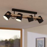 VISEČA SVETILKA-LESTENEC EGLO HORNWOOD 4XE27 LES / ČRNA