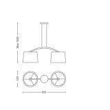 VISEČA SVETILKA-LESTENEC PHILIPS SELLA 2X23W E27 42259/26/16 SIVA