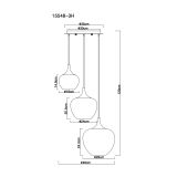 VISEČA SVETILKA MAXY 3XE27 ČRNA / DIMLJENO STEKLO