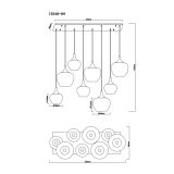 VISEČA SVETILKA MAXY 8XE27 ČRNA / DIMLJENO STEKLO
