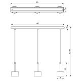 VISEČA SVETILKA MILAGRO ARENA MODRA/ZLATA 3XGX53 MLP7773