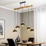 VISEČA SVETILKA MILAGRO ERIK ČRNA/LES 5XE27 MLP7227