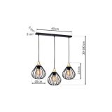 VISEČA SVETILKA MILAGRO KANE BLACK 3XE27 MLP4795